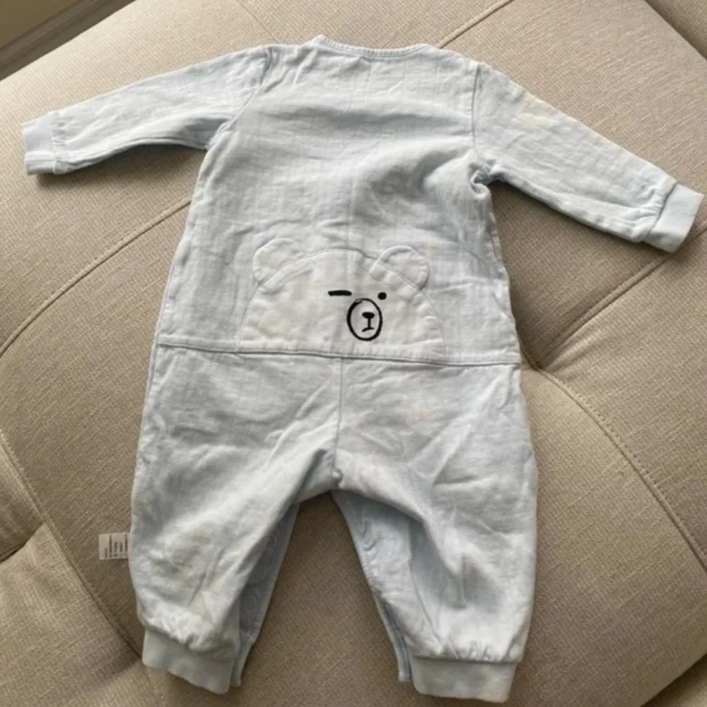 Baby Light Blue Cotton Onesie Bodysuit